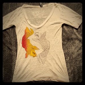 Gorgeous semi sheer silk screened tee